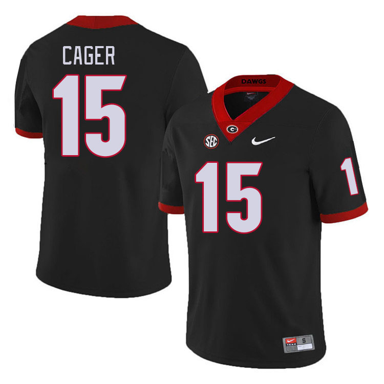 #15 Lawrence Cager Georgia Bulldogs Jerseys Football Stitched-Retro Black